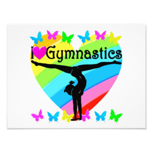 HÜBSCH I LIEBE GYMNASTICS RAINBOW DESIGN FOTODRUCK
