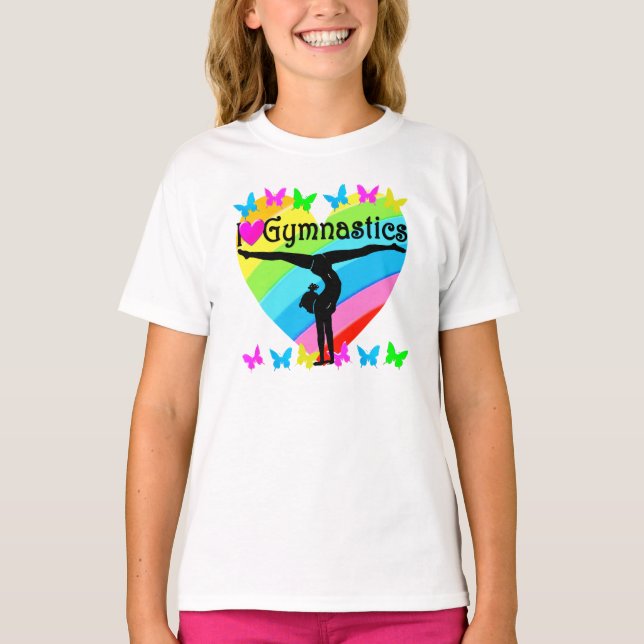 HÜBSCH I LIEBE GYMNASTICS RAINBOW DESIGN T-Shirt (Vorderseite)