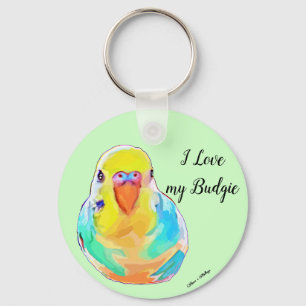 Hübsch I Liebe My Budgie Budgerigar Parakeet Bird Schlüsselanhänger