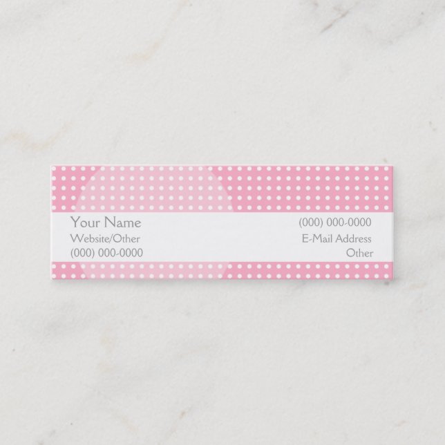 Hübsch im Rosa Mini Visitenkarte (Vorderseite)