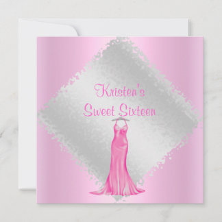 HÜBSCH IN PINK 16 . GEBURTSTAG EINLADUNG