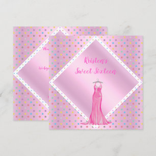 HÜBSCH IN PINK 16 . GEBURTSTAG INVITATION SPOT wei Einladung