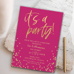 Hübsch in Pink 50. Geburtstagsparty Einladung<br><div class="desc">Hübsch in Pink 50. Geburtstagsparty Einladung Ihre Gäste werden wissen,  dass dies ein lustiges Party,  indem Sie nur auf diese Einladung! Dieses Design bietet lustige Typografie,  einen rosa Hintergrund und viele goldene Konfetti!</div>