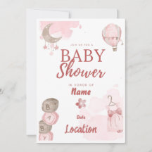 Hübsch in Pink Baby Dusche Einladung