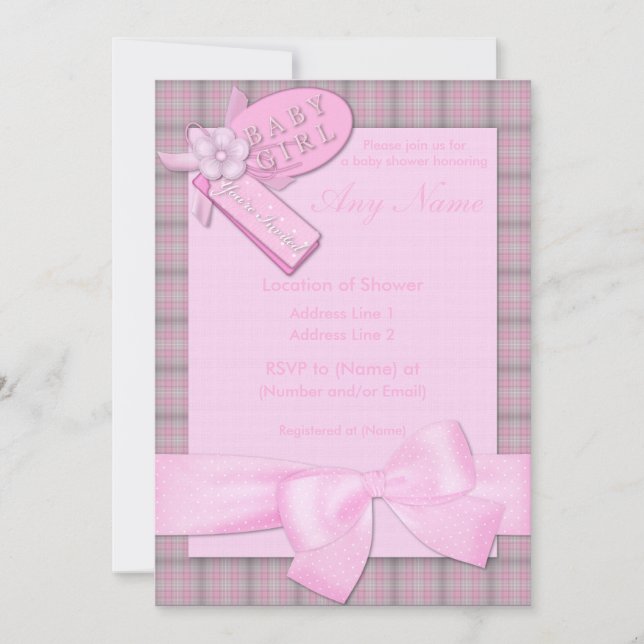 Hübsch in Pink Baby Girl Dusche Einladungen (Vorderseite)
