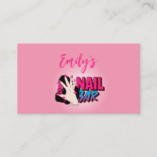 Hübsch in Pink: Nail Artist Business Visitenkarte