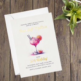 Hübsch in Pink Theme Cocktail Geburtstag Folieneinladung