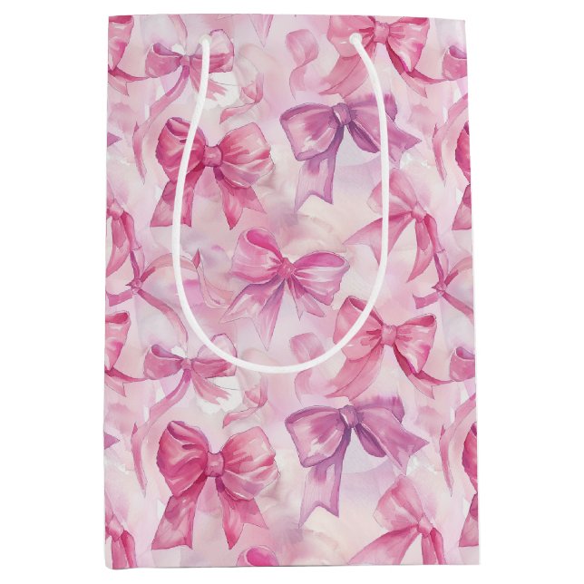 Hübsch in rosa Aquarellfarben Mittlere Geschenktüte (Vorderseite)