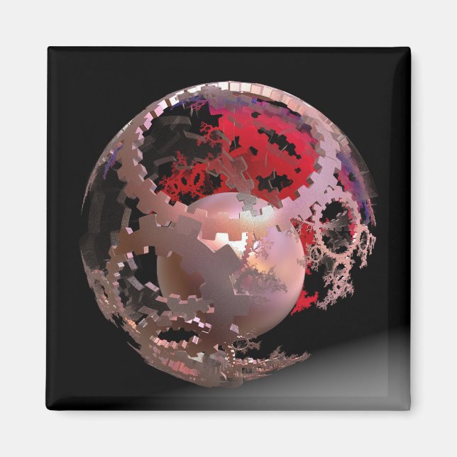 Hübsch in rosa Cogs Magnet (Vorne)