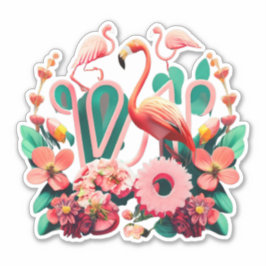 Hübsch in rosa Flamingo Sticker für alle Altersgru