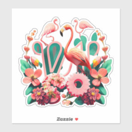 Hübsch in rosa Flamingo Sticker für alle Altersgru