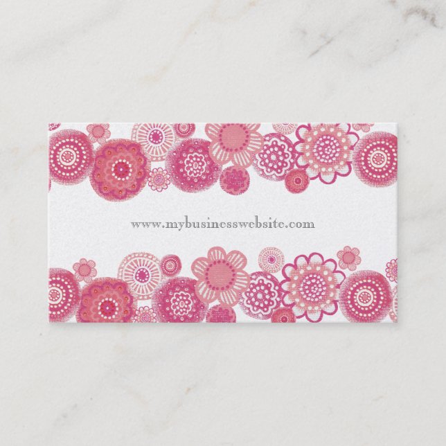 Hübsch in rosa, floralfarbene Pearl Custom Busines Visitenkarte (Vorderseite)