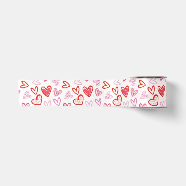 Hübsch in rosa Herzen Satinband (Vorderseite)