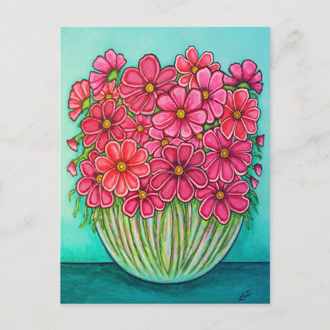 Hübsch in rosa Kosmos Postkarte von Lisa Lorenz (Vorderseite)