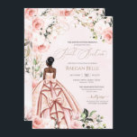 Hübsch in Rosa Schwarze Rose Schönes Gown Sweet 16 Einladung<br><div class="desc">Elegantes luxuriöses Design mit weichen Rosen und weißen Rosen,  goldenen Akzenten und einer schönen Puppe in einem luxuriösen glamourösen,  blumigen Ball-Gown. Der gesamte Text ist vollständig anpassbar.</div>