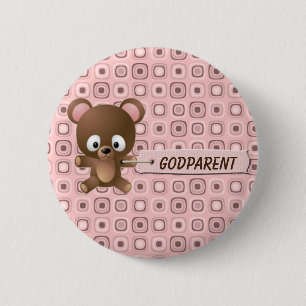Hübsch in rosa Whos der Godparent Button
