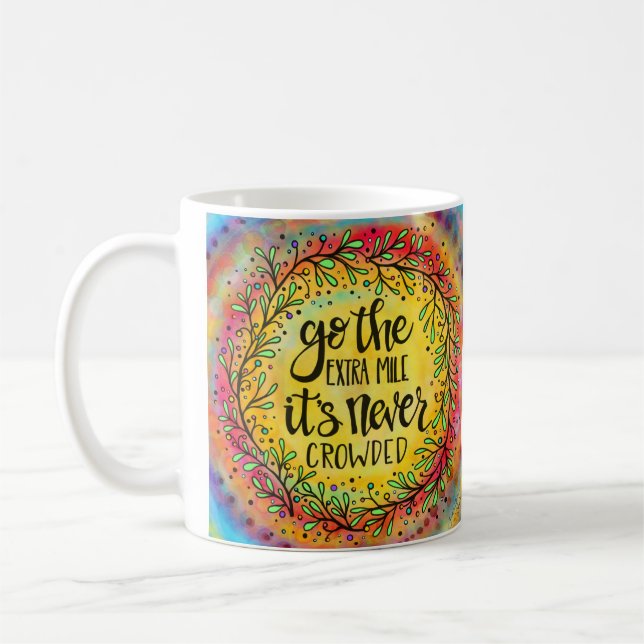 Hübsch Inspiriert gehen Sie die Extra Mile farbenf Kaffeetasse (Links)