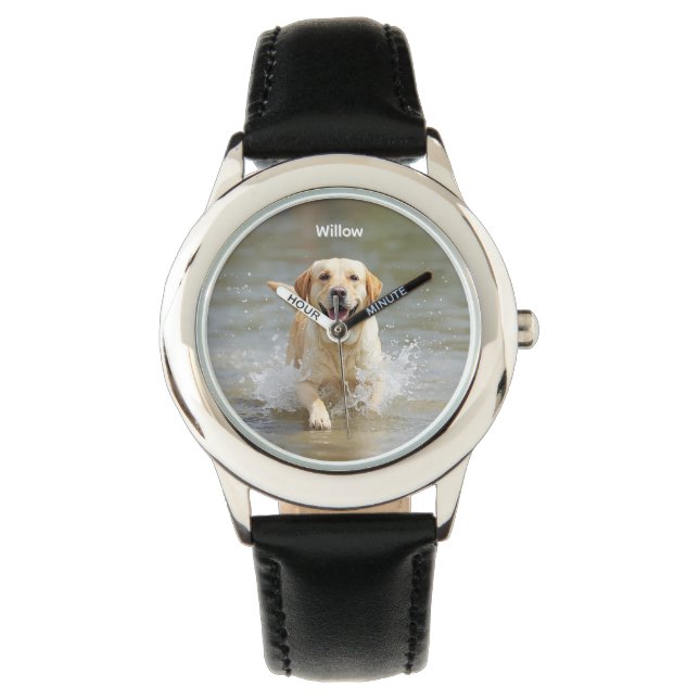 Hübsch Kid's Personalisierter Labrador Armbanduhr (Vorderseite)