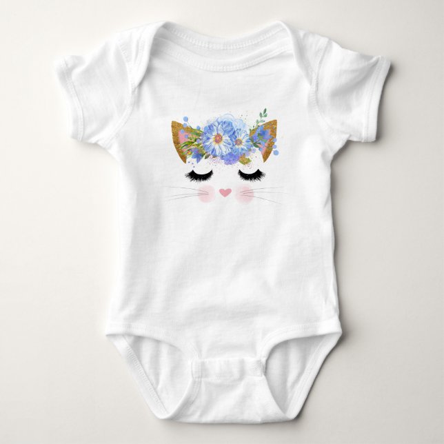 Hübsch Kitten Baby Tutu Bodysuit Strampler (Vorderseite)