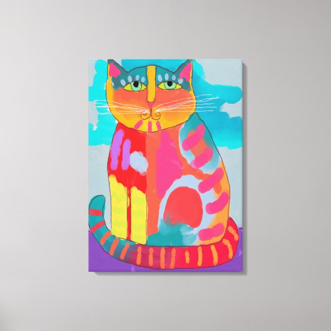 Hübsch Kitty Abstrakt Painting Leinwanddruck (Vorderseite)