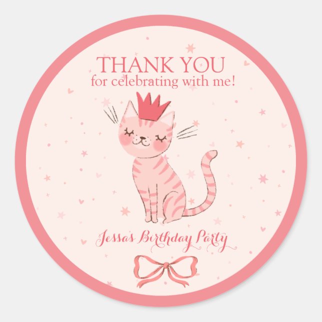 Hübsch Kitty Birthday Runder Aufkleber (Vorderseite)