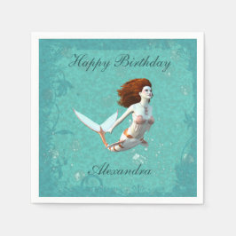 Hübsch Koi Mermaid schwimmen unter Wasser Serviette