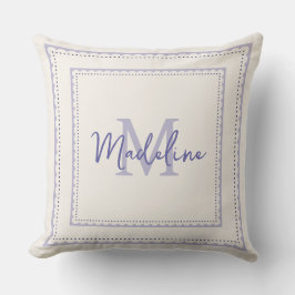 Hübsch Lavender Monogram Script Pillow Kissen