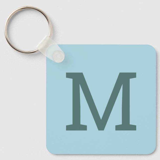 Hübsch leichter blauer Monogram, erster Schlüssela Schlüsselanhänger (Vorderseite)