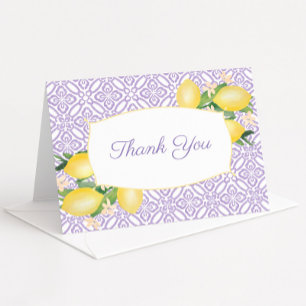 Hübsch Lemons Lilac Lila Baby Dusche Foto Dankeskarte