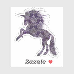 Hübsch Lila Boho Unicorn Aufkleber