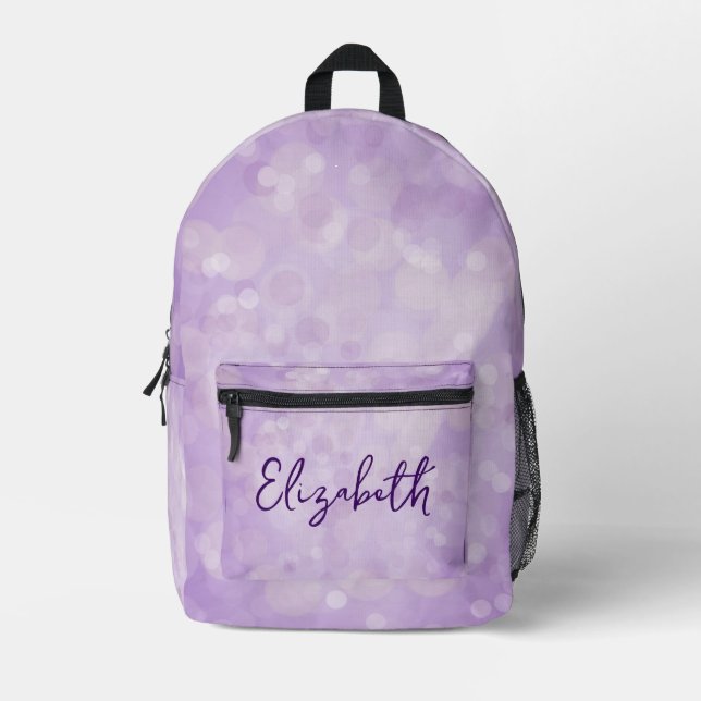 Hübsch Lila Bokeh Bedruckter Rucksack (Vorderseite)