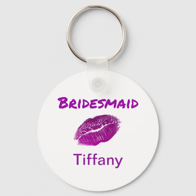 Hübsch Lila Bridesmaid Schlüsselanhänger (Vorderseite)