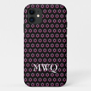 Hübsch Lila Rosa   Monogramm   STAR DAVID Otte Case-Mate iPhone Hülle