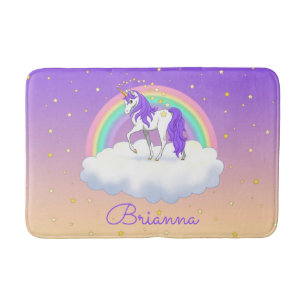 Hübsch Lila süße Träume Regenbogen Einhorn Badematte