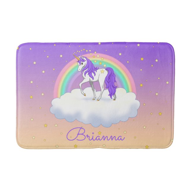 Hübsch Lila süße Träume Regenbogen Einhorn Badematte (Vorderseite)