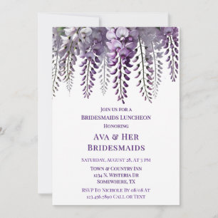 Hübsch Lila Wisteria Bridesmaids Luncheon Einladung
