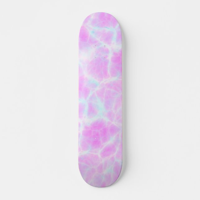 Hübsch Lilac Pink Aqua Groovy Gefärbte Krawatte Skateboard (Vorne)