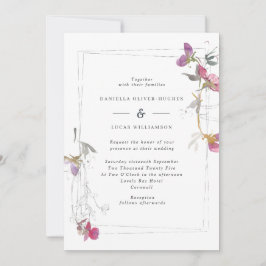 Hübsch Lilac Summer Sweet Pea Wedding Einladung