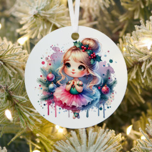 Hübsch Little Ballerina Personalisierte Weihnachte Ornament Aus Metall