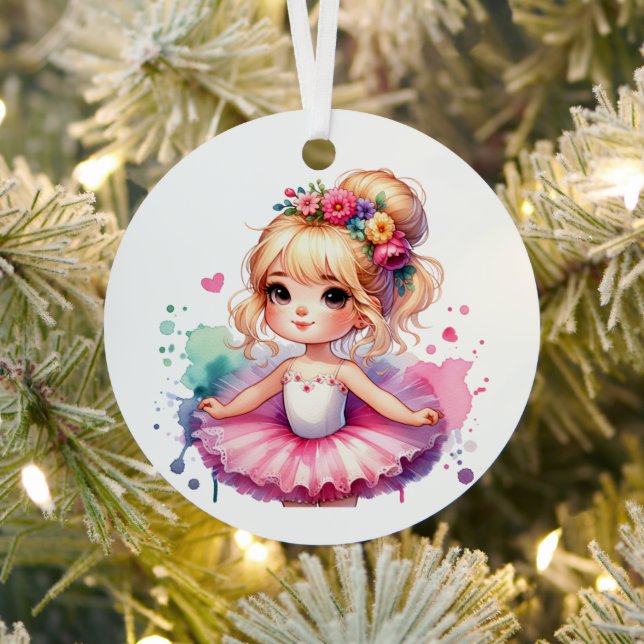 Hübsch Little Ballerina Personalisierte Weihnachte Ornament Aus Metall (InSitu)