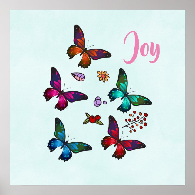 Hübsch Little Butterflies Joy Poster (Vorne)