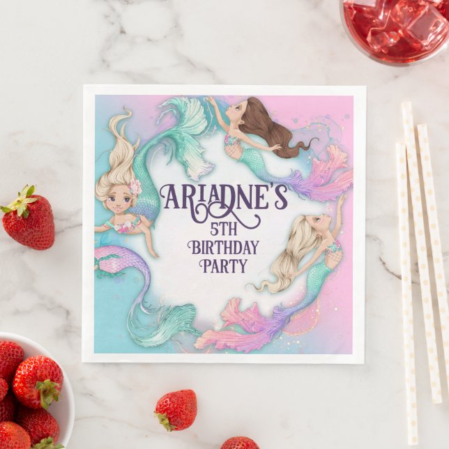 Hübsch Little Mermaids Napkins Serviette (Beispiel)