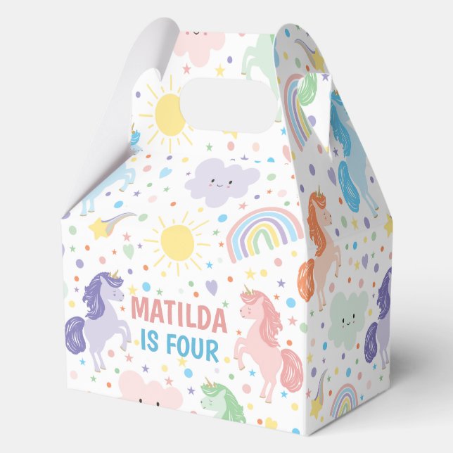 Hübsch Little Unicorns Party Geschenkboxen Gefalle Geschenkschachtel (Vorderseite)