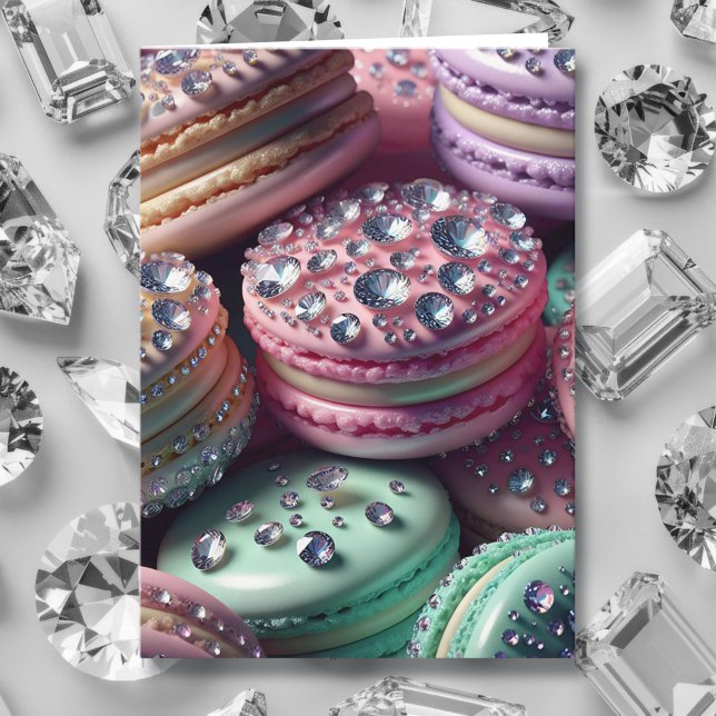 Hübsch Macaron Birthday Bling Karte (Von Creator hochgeladen)