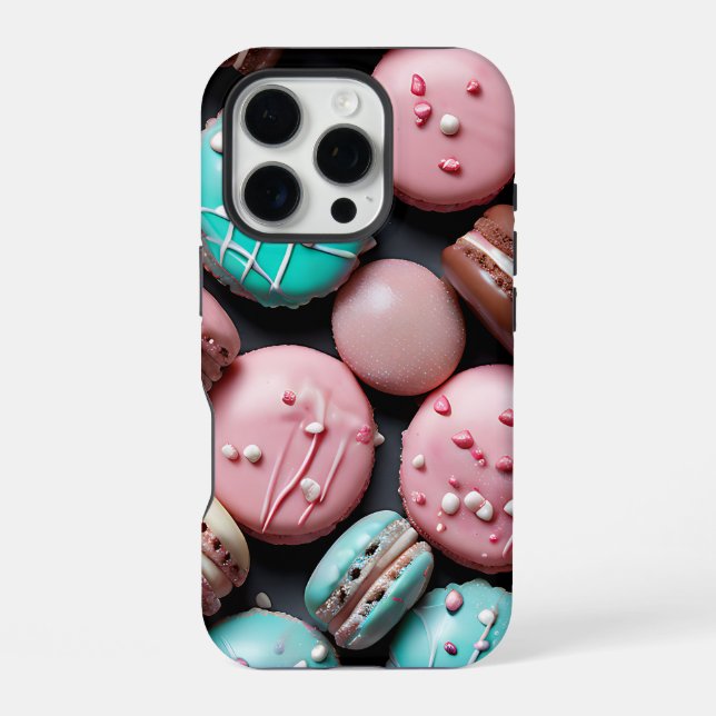 Hübsch Macaron Mit Monogramm iPhone 16 Pro Hülle (Rückseite)