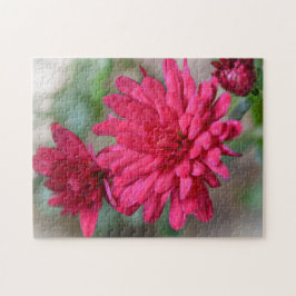 Hübsch Magenta Pink Mum Blume Puzzle