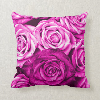 Hübsch Magenta Pink Roses Blume Bouquet Kissen
