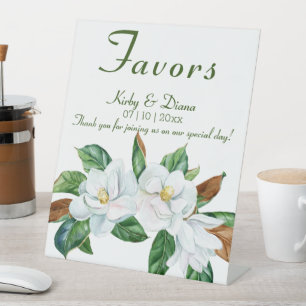 Hübsch Magnolia Bouquet Gastgeschenke Hochzeiten Sockelschild
