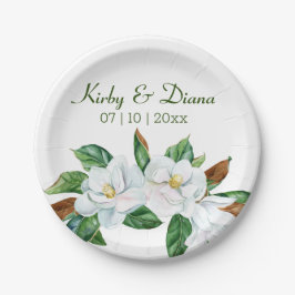 Hübsch Magnolia Bouquet Hochzeitspapierplatte Pappteller