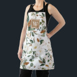 Hübsch Magnolia Floral Botanischer Grüner Monogram Schürze<br><div class="desc">Das botanische inspirierte Design besticht durch elegante Blume in Aquarellfarben und üppige Vegetation. Personalisieren Sie die Schürze mit Ihrem Monogramm oder Initial.</div>